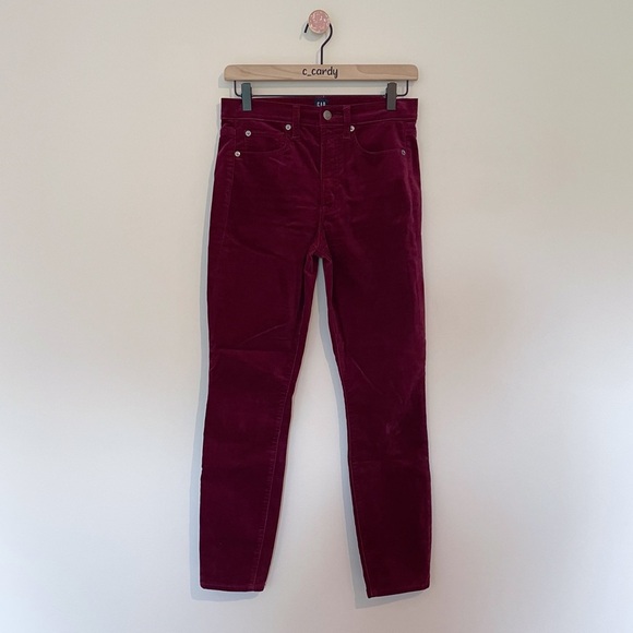 GAP Red Velvet Pants True Skinny - Picture 1 of 7